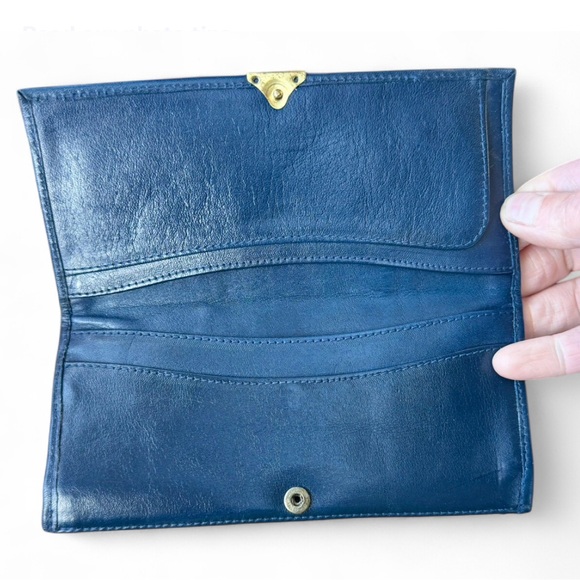 Gucci Blue/Beige with Red Stripe GG Supreme Canvas Vintage Wallet - Picture 3 of 5